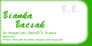bianka bacsak business card